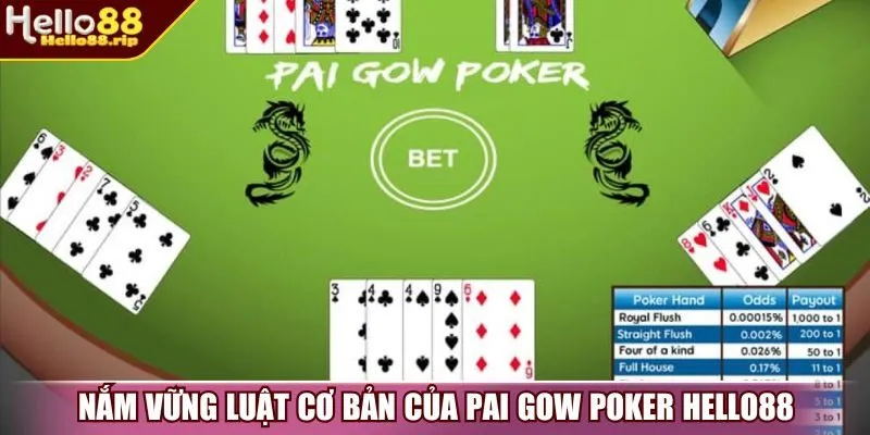 Nắm vững luật cơ bản của Pai Gow Poker Hello88